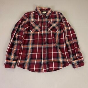 Northridge Ultimate Flannel Button Down Shirt Men's Size Large Red Plaid